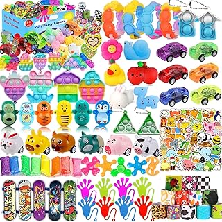 120 Pcs Party Favors for Kids 4-8-12, Pop Fidget Toys, Treasure Box Toys, Classroom Prizes, Pinata Filler Goodie Bag Stuffers, Treasure Chest, Carnival Prizes, Prize Box Toys for Boys Girls