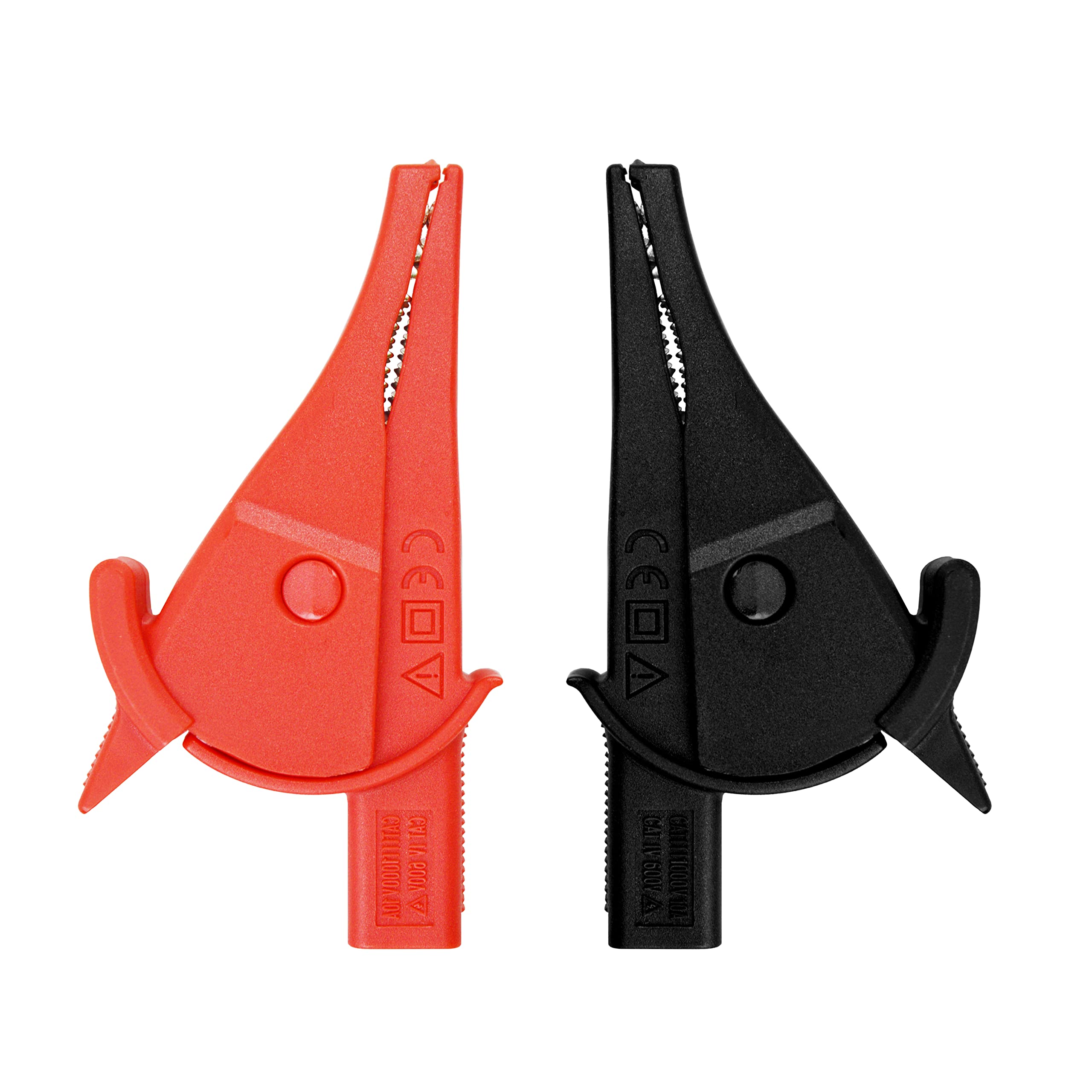 ZIBOO C04A Full Insulated Safe Crocodile Clips 2PCS(Black+Red) for 4mm Test Lead Extenders,Be Used for TL221,TL222,TL224,TL726,9750-12,L2200,L9844 etc Test Lead Extenders