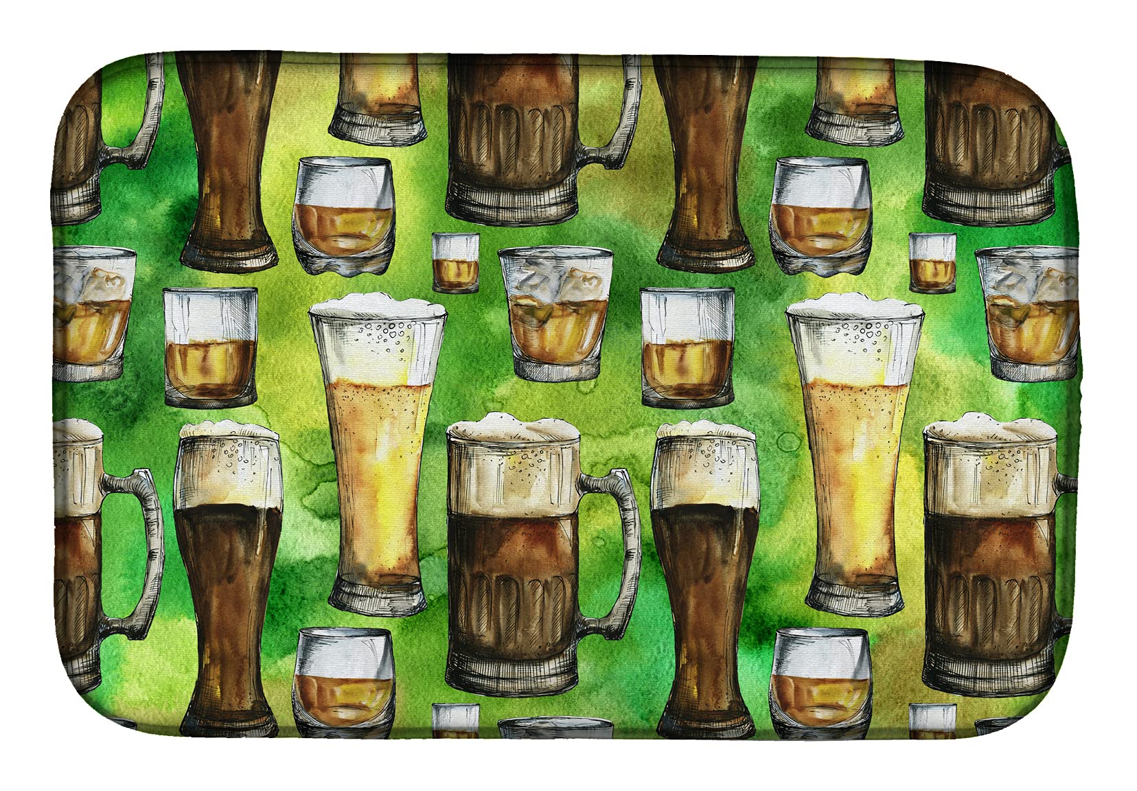 Egouttoir tapis vaisselle absorbant 35x53 cm motif bière