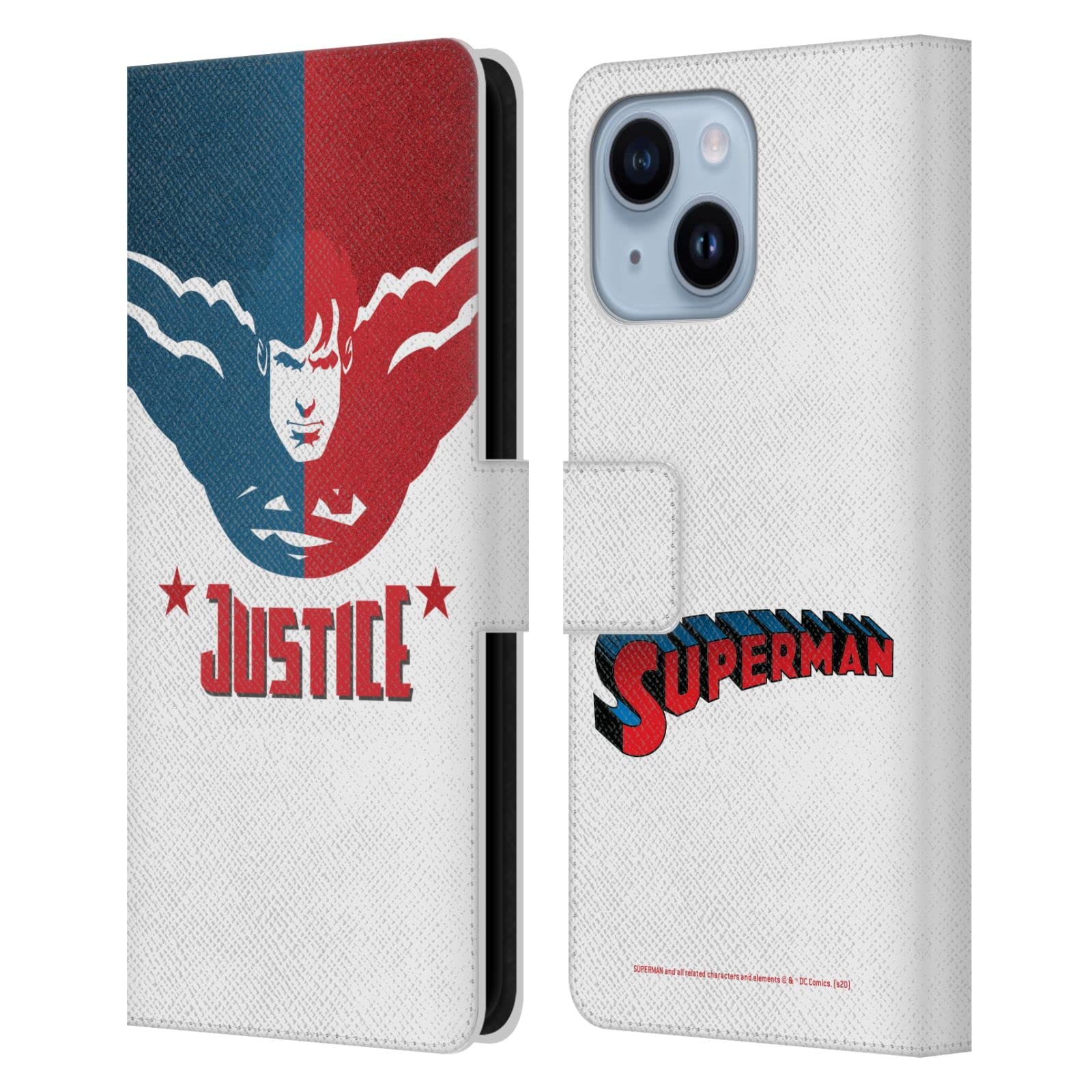 Étui Superman DC Comics pour iPhone 14 Plus Head Case Designs en cuir véritable