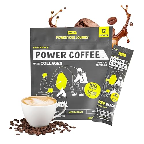 Miniatura 9 de Projo* Café instantáneo con proteínas, 12 paquetes, café totalmente natural, 100% brasileño, apto para dieta cetogénica y sin lactosa, 0.44 onzas de