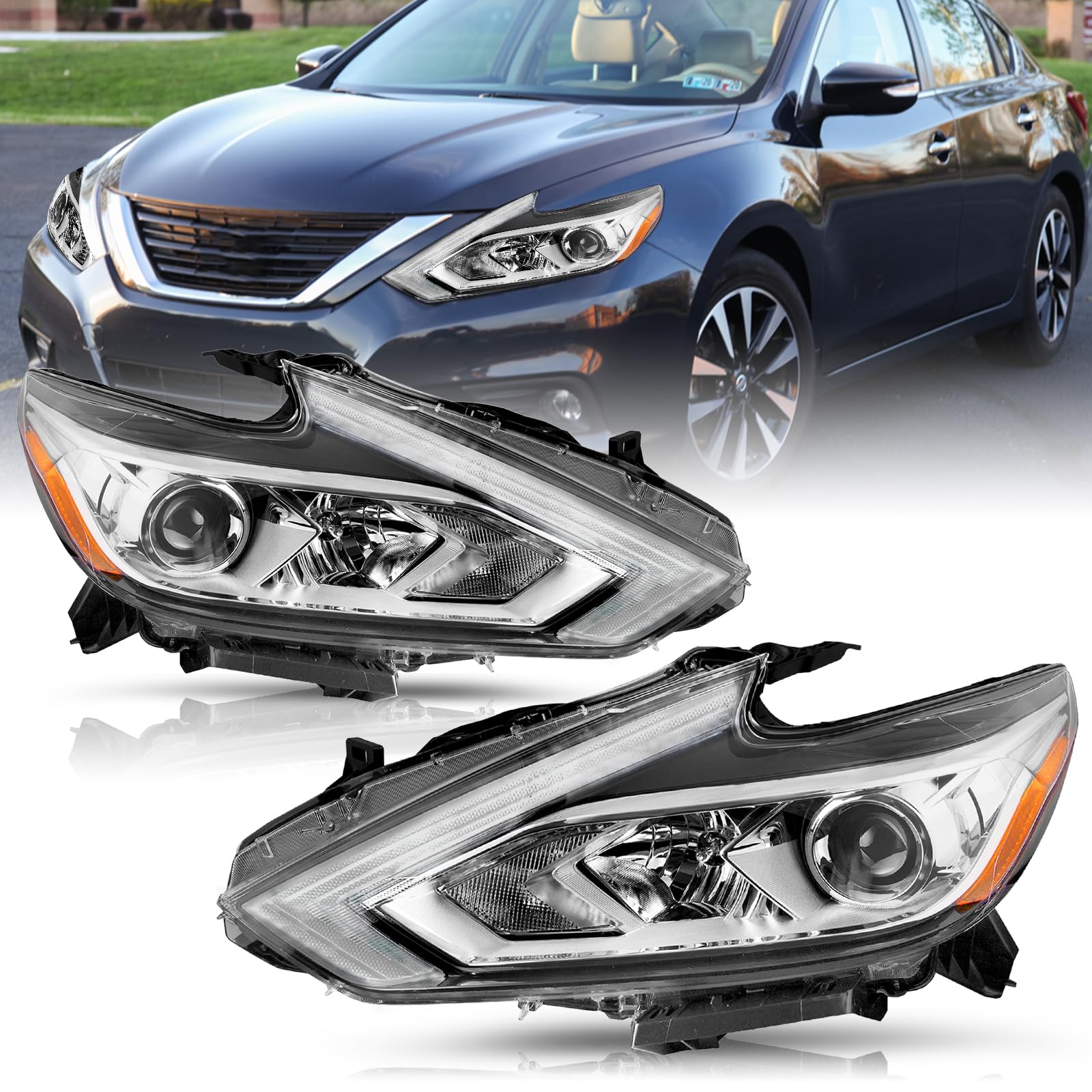 TUSDAR Headlight Assembly for 2016 2017 2018 Nissan Altima