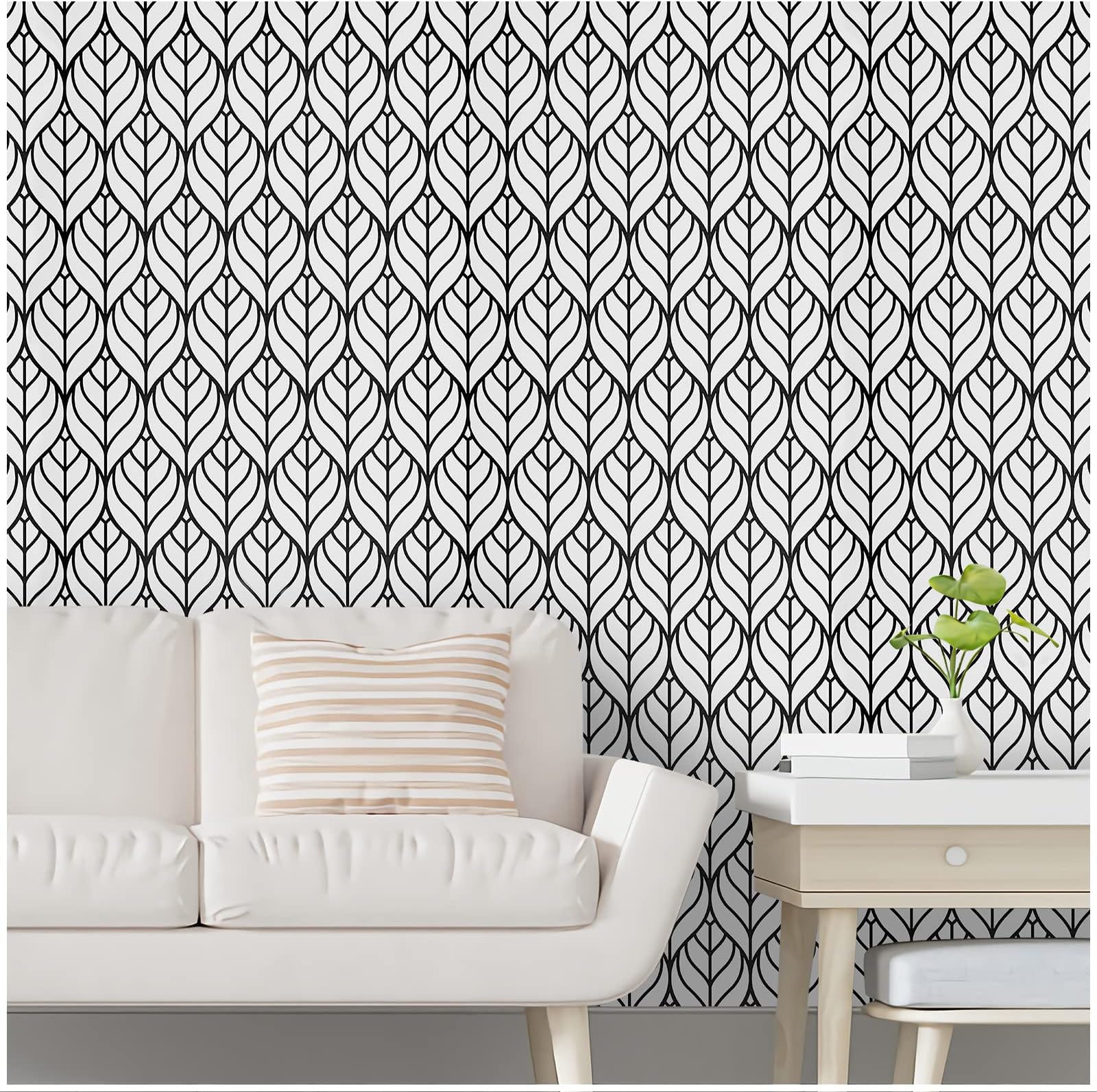 SUNBABY Black and White Peel and Stick Wallpaper: Removable Wall Decor for Cabinets (17.5'' * 78.7'')