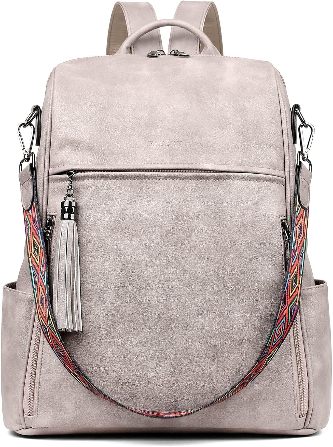 FADEON Laptop Backpack Purse for Women Large Designer PU Leather Laptop Bag, Ladies Computer Shoulder Bags