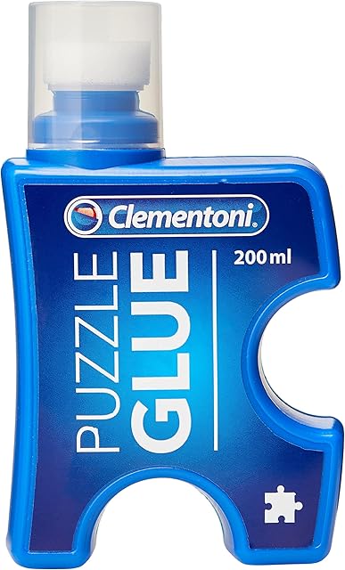 Clementoni 37000 Puzzle Adhesive, Accessories for Fixing, Hanging or Protecting the Puzzle, Liquid Binding Agent with Distribution Sponge, Display with 1 x 200 ml