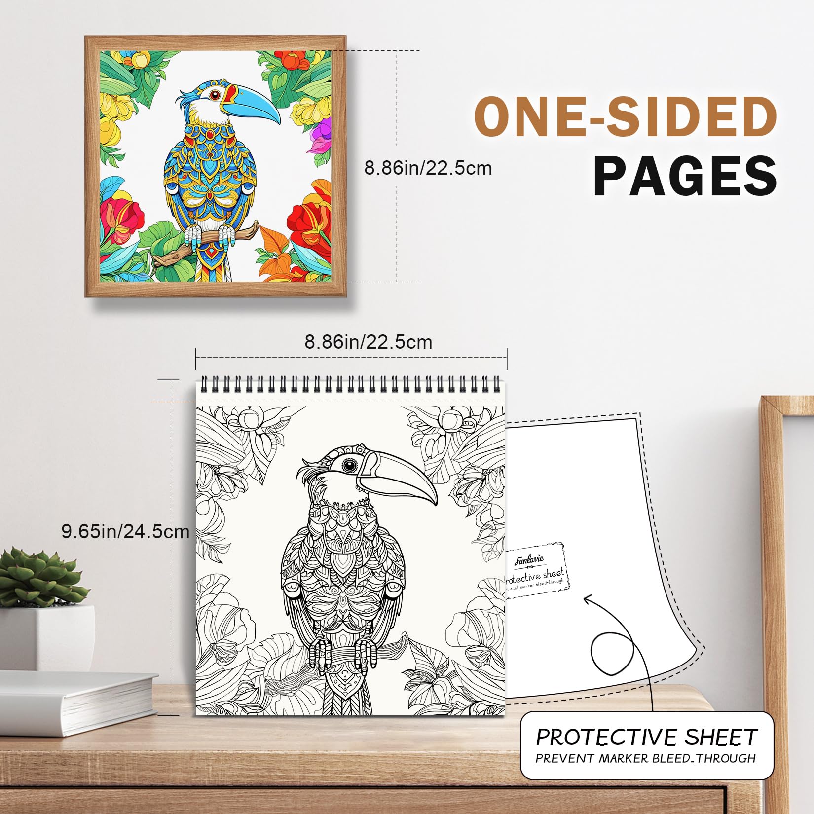 FUN LAVIE Adult Colouring Book Animal Mandala Colouring Books for Adults Relaxation and Teens Stress Relief - Image 3