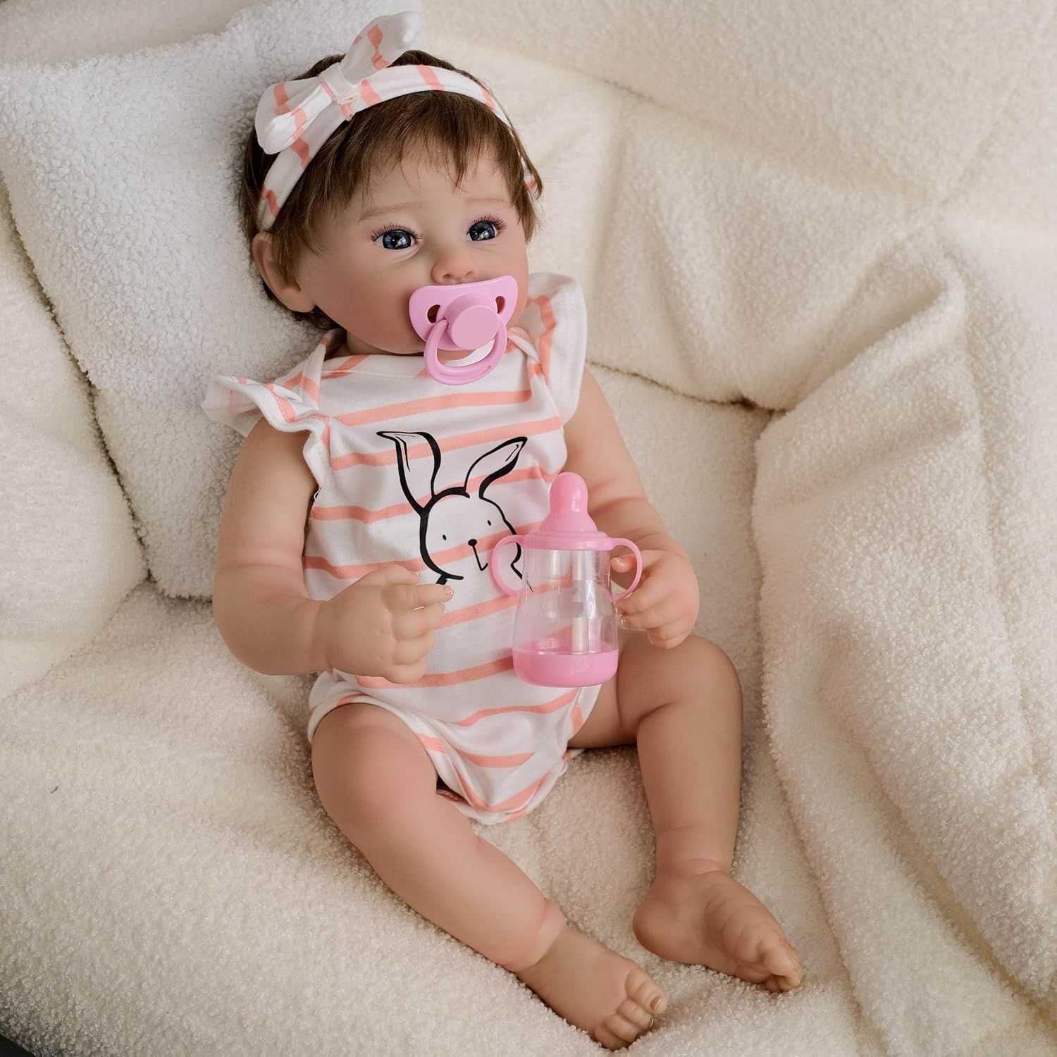 Realistic Reborn Baby Dolls Silicone Full Body Girl 18 Inch Lifelike Baby Dolls That Look Real Life Newborn Infant Baby Doll