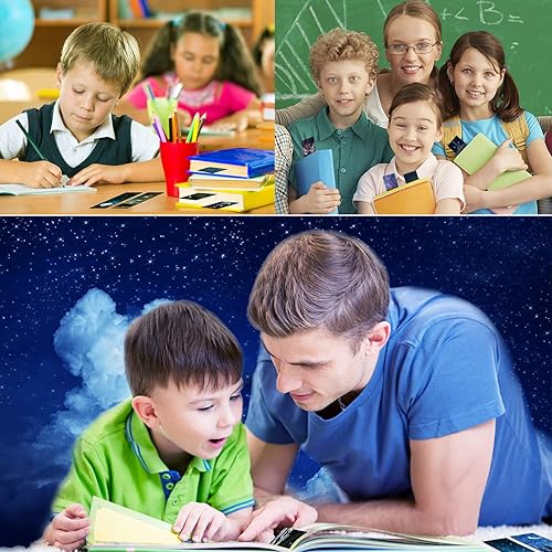 Miniatura 7 de 200 marcapáginas de noche estrellada de espacio fresco para niños, aula, 50 diseños, marcadores a granel de doble cara con temática espacial para