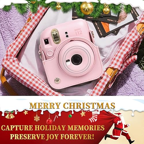 Miniatura 2 de CAIYOULE Funda para cámara Instax Mini 12, piel sintética, especializada para Fujifilm Instax mini 12, diseño de agujero preciso, ajuste perfecto y
