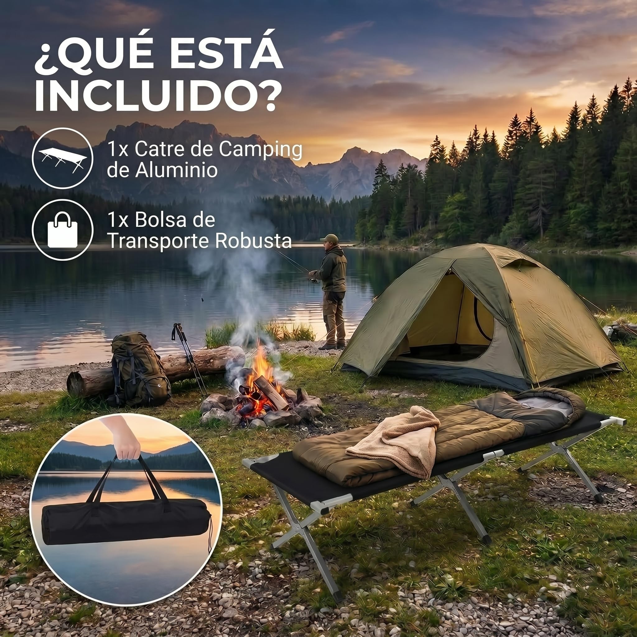 Cama Plegable de Aluminio para el ejército - Cama de Camping Plegable y Cama para Invitados