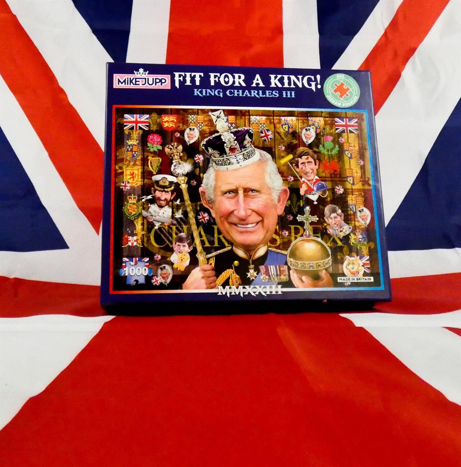 King Charles III Coronation Puzzle - Fit for A King by Mike Jupp - 1000 Piece Jigsaw Puzzle - Coronation Memorabilia - The History of Royals Puzzle