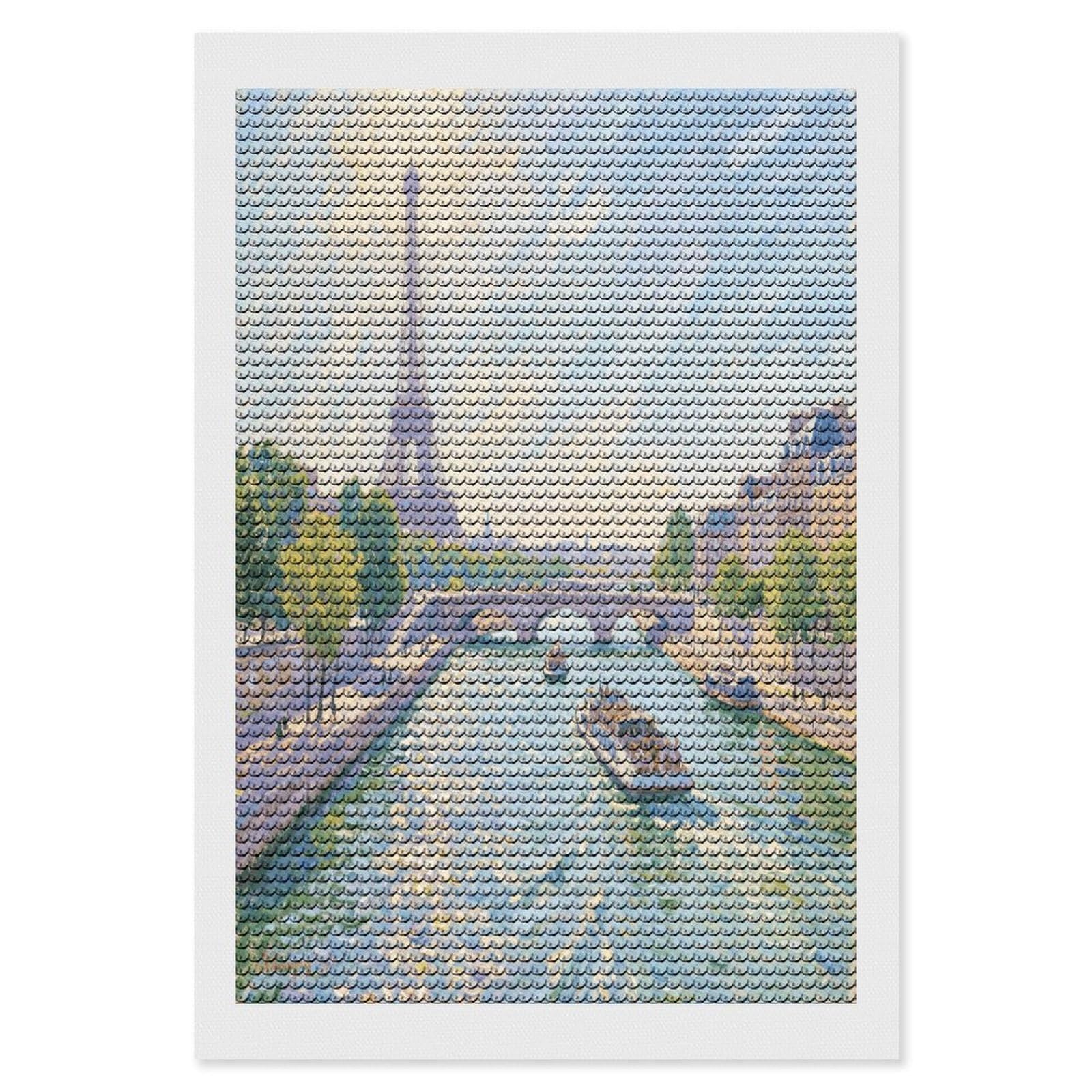 FekiLoot Eiffel Tower in Paris Paint by Numbers Kit for Adults Beginner DIY Diamond Dots Paintings Round Full Drill Diamond Art Kits Picture Diamond Art Painting Kits for Home Decor 8"x12"