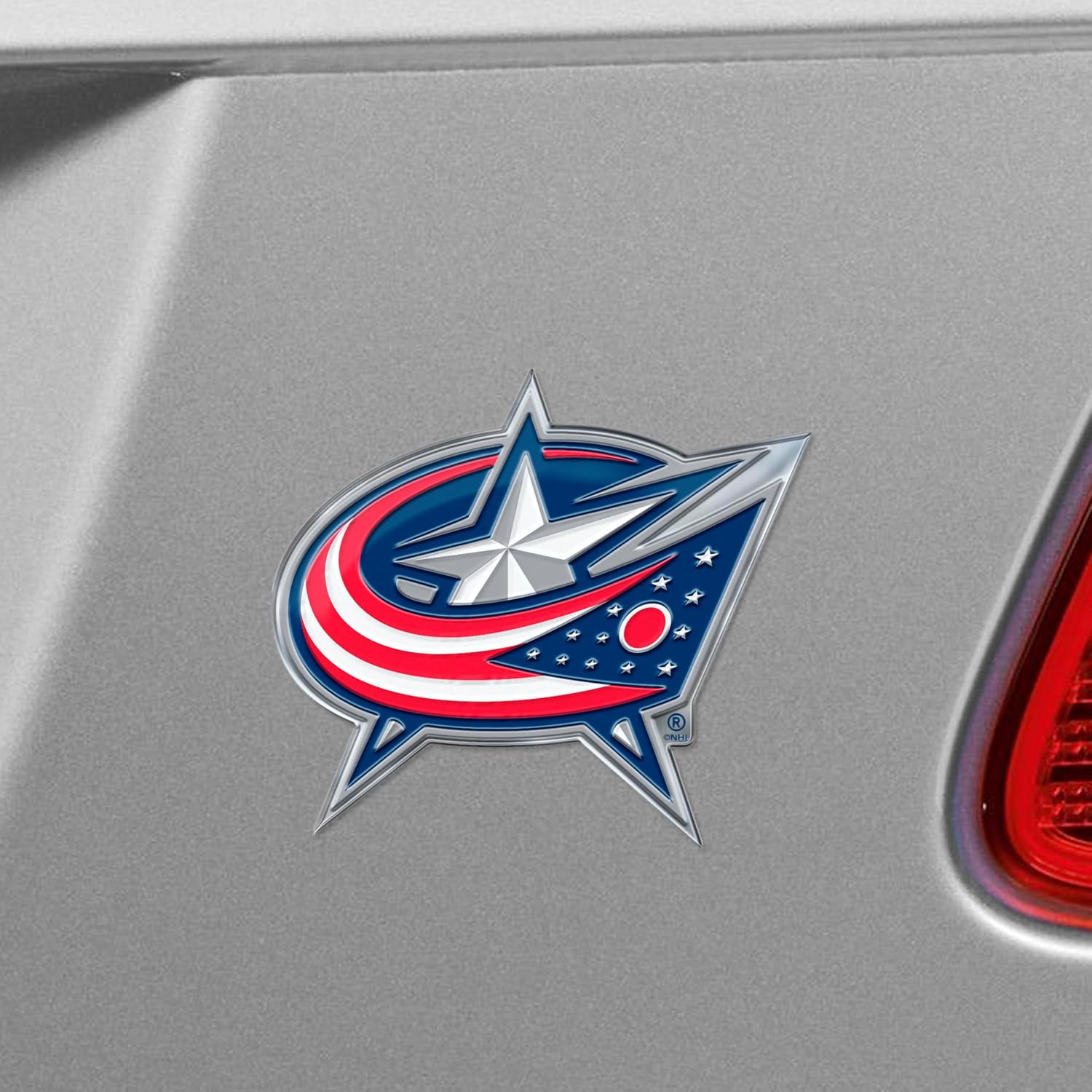 FANMATS 60484 - NHL - Columbus Blue Jackets Embossed Color Emblem | Star and Flag Primary Logo