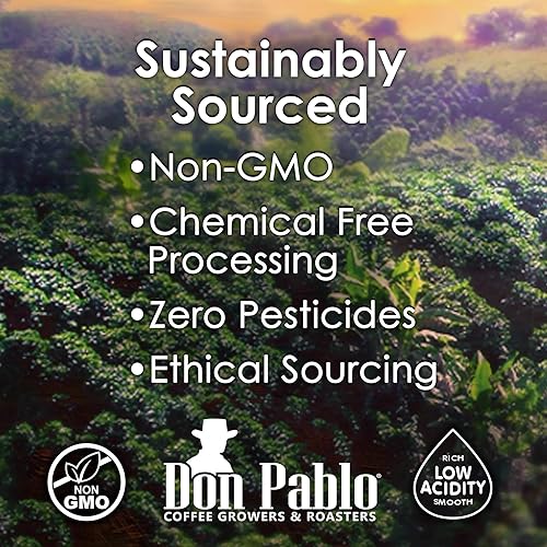 Miniatura 4 de Café gourmet Don Pablo de 2 libras cerrado de Brasil tostado oscuro medio café en grano entero granos 100 arábica baja acidez y sin OMG bolsa de 2
