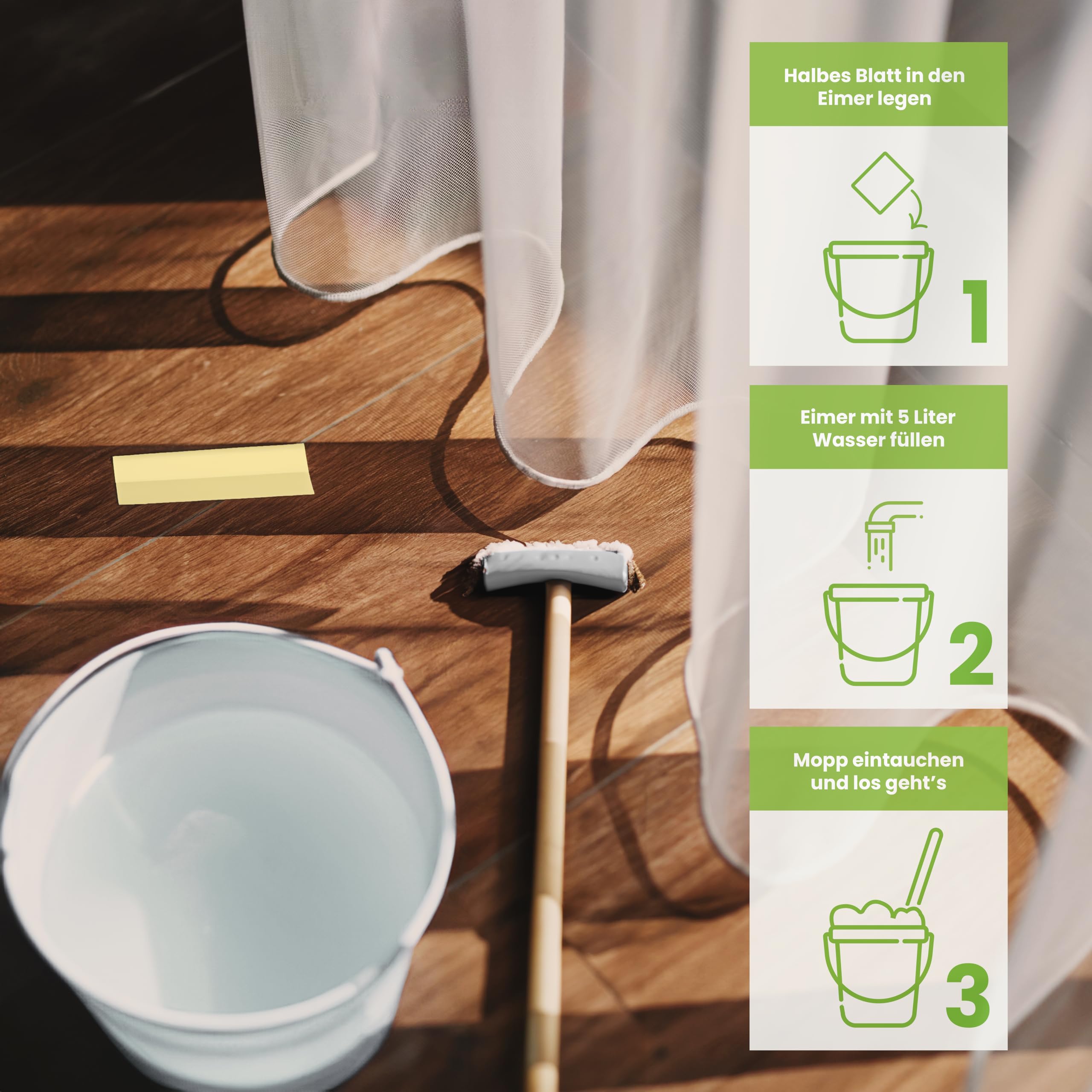 BiOHY Hojas de limpieza de suelos (6 x 60 unidades) | alternativa concentrada de limpieza de suelos | solubles en agua y adecuadas para madera, laminado, baldosas, PVC para limpieza manual y de suelos