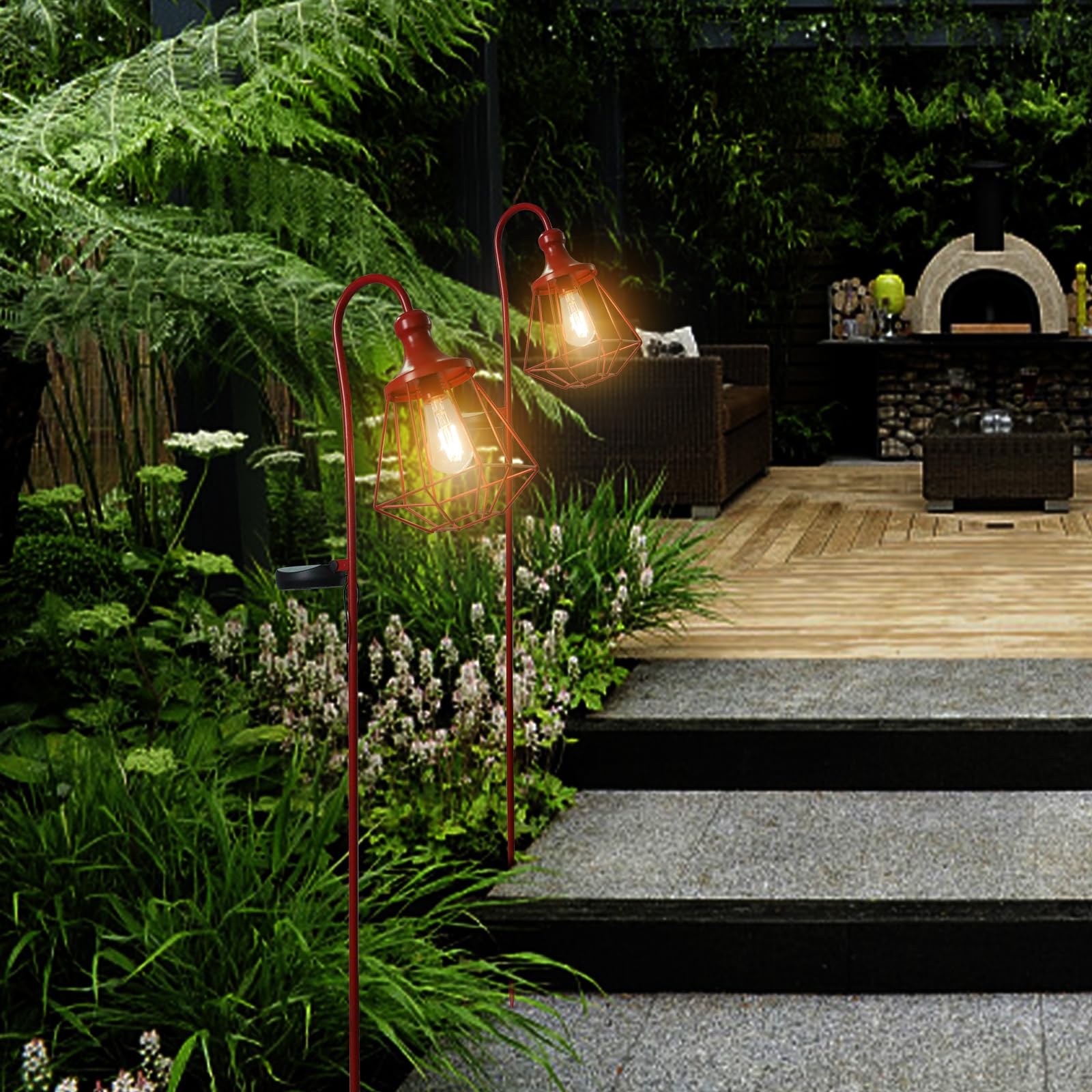 ENSLI Solar Pathway Lights Outdoor, 10 Pack Solar Lights Outdoor Waterproof, Auto On/Off Solar