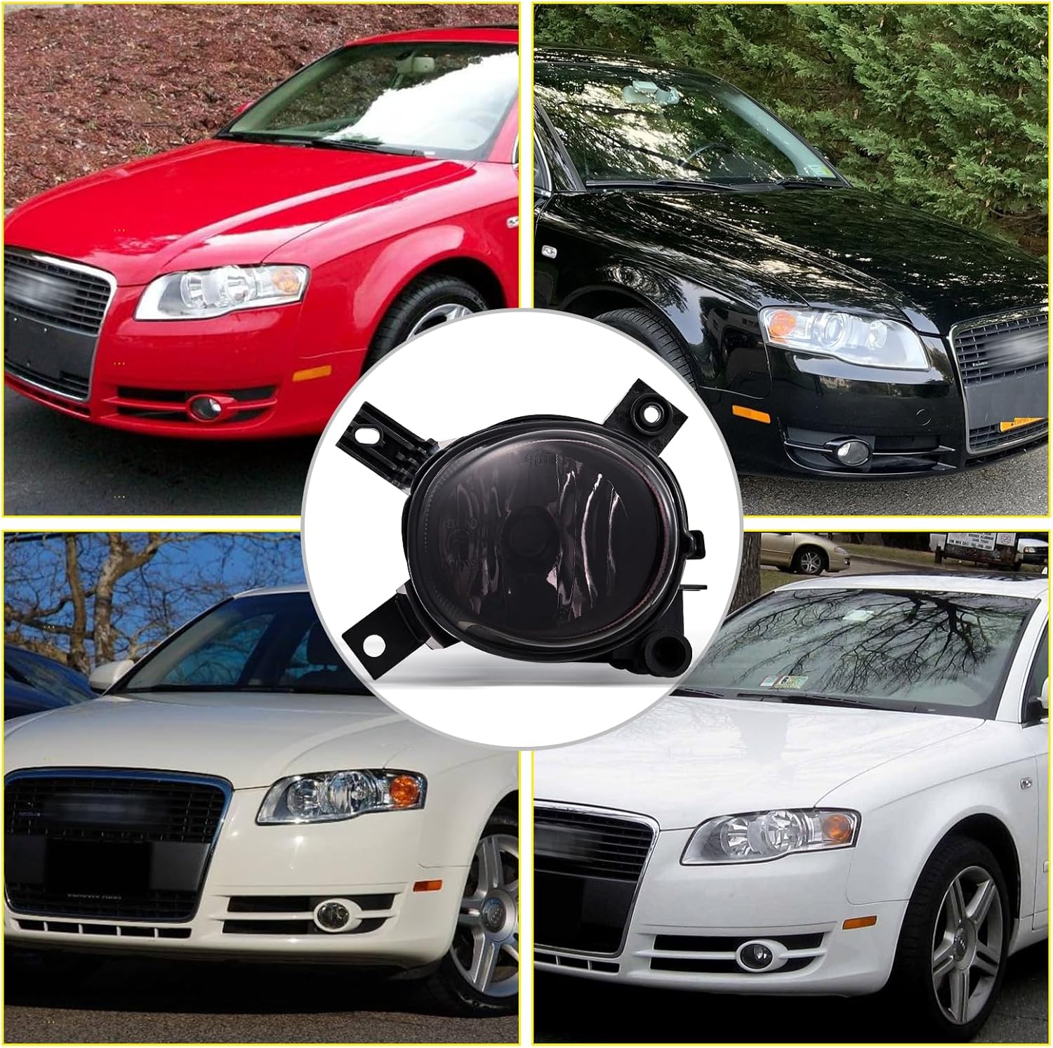 Fog Lights Fit for 2008-2013 Audi A3 Quattro Base/TDI Hatchback; Sport Package A4/S4 (Quattro Cabriolet Convertible, Sedan, Avant Wagon) 2005-2008 Smoke glass
