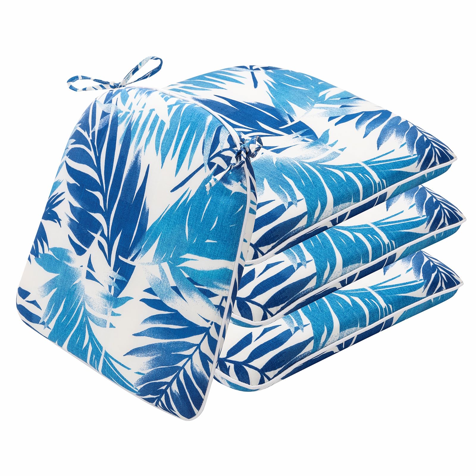 XXPILOS Patio Chair Cushions with Ties Outdoor Chair Cushions Set of 4 for Dining Chairs Outdoor Cushions for Patio Furniture Home Garden 16 * 17 Inch Waterproof