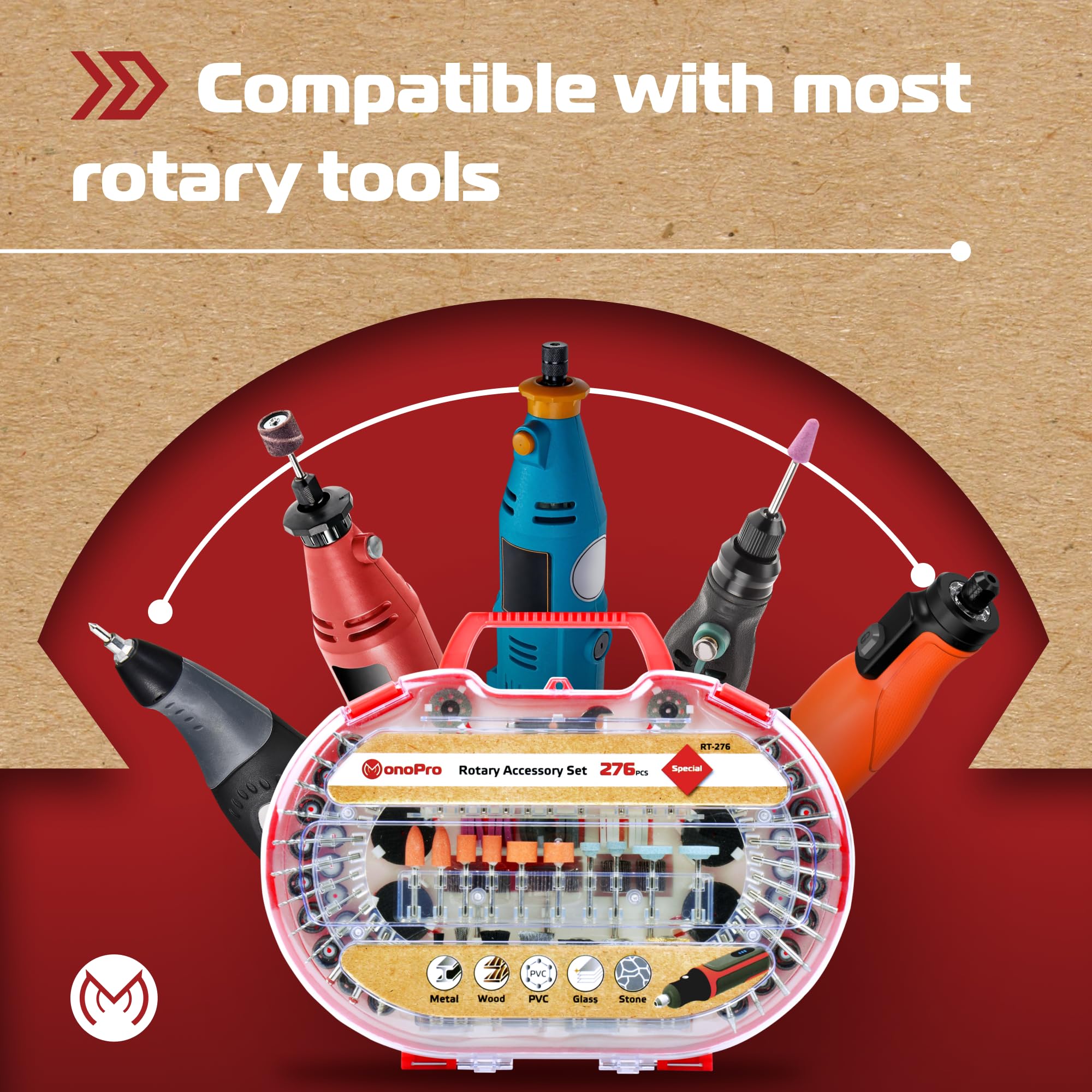 ✮専用商品✮ MonoPro 276 PCS Rotary Tool Accessories Kit, 1/8-in Shank Rotary