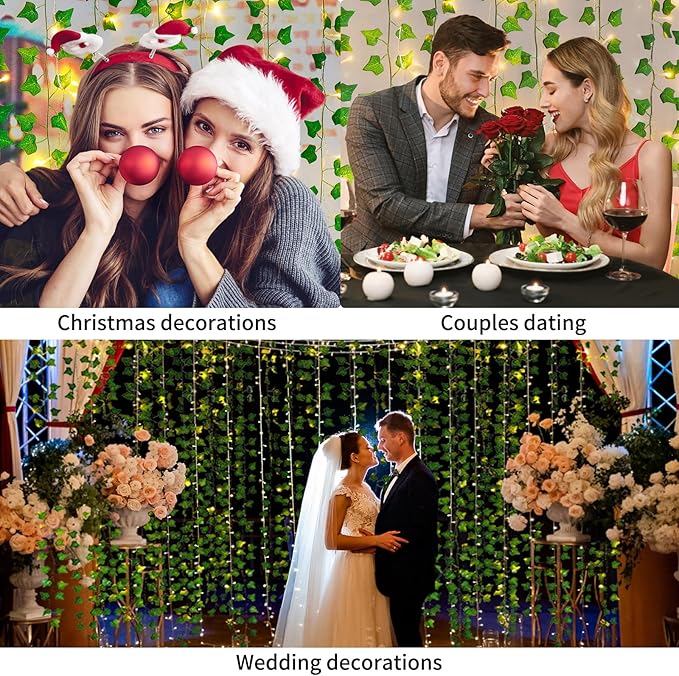 🌿 DIY Room Decor: 84ft Fake Vines with LED Lights!