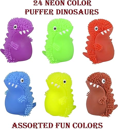 Miniatura 2 de Mini bolas de dinosaurio acolchadas (paquete de 24) (1.75 pulgadas) de dinosaurio para aliviar el estrés, juguetes suaves y divertidos para
