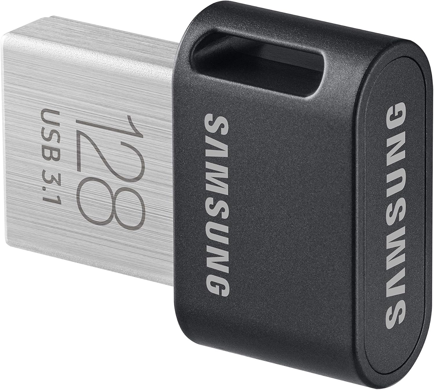 Samsung FIT Plus USB Flash Drive Type-A 128GB 400MB/s Read 60MB/s Write Compact USB 3.1 Flash Drive with Key Ring, Gray, MUF-128AB/APC