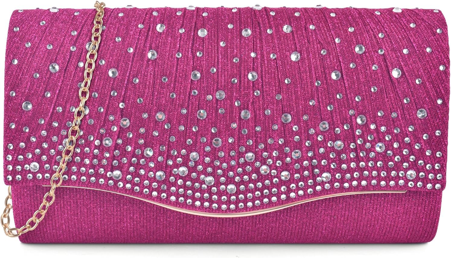 TINDTOP Clutch Purses for Women, Formal Evening Bags Suede Shoulder Envelope Party Handbags Wedding Cocktail Prom Clutches