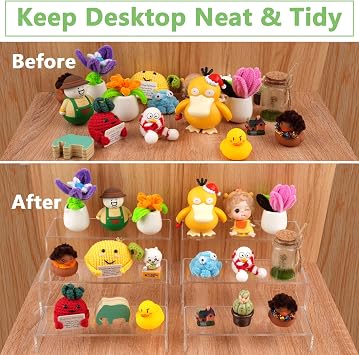 6 PCS Acrylic Display Stand,Clear Display Shelves,3 Tier Cupcake Stand