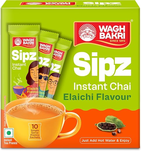 Wagh Bakri Elaichi Instant Chai Tea Premix Powder, 140 gm