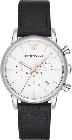 Amazon.co.jp: [エンポリオアルマーニ] 腕時計 BLACK LEATHER STRAP 