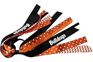 Personalized Ponytail Hair Bow Tie: Bulldogs or Team Name on Ribbon Matching School Colors