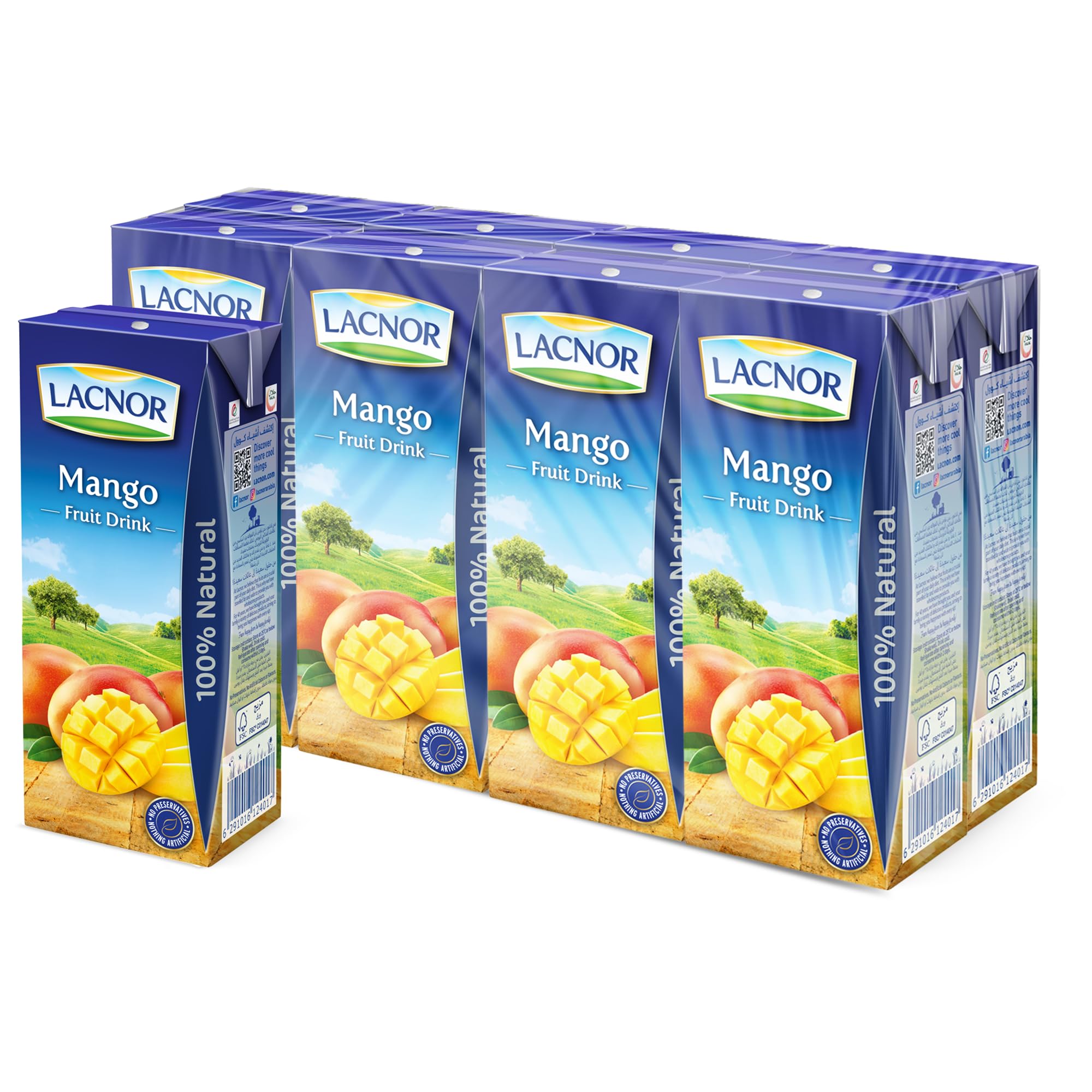 Lacnor Mango Fruit Drink, 8 X 180 Ml