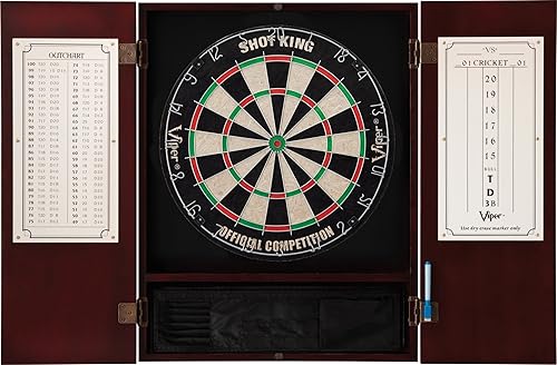 Vista 34 de Viper metropolitan conjunto de tablero de sisal/cerda para dardos de punta de acero y gabinete. Espresso Finish