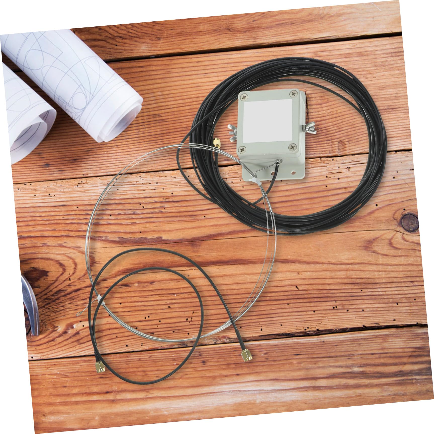 Veemoon Antenne Active Boucle Acier Inoxydable à Faible Bruit pour Réception Ondes Moyennes avec Alimentation USB Facile à Installer sur Balcon Ou Toit