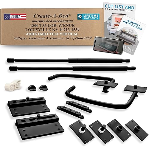 Create-A-Bed Adjustable Full Size Deluxe Murphy Bed Kit, Vertical