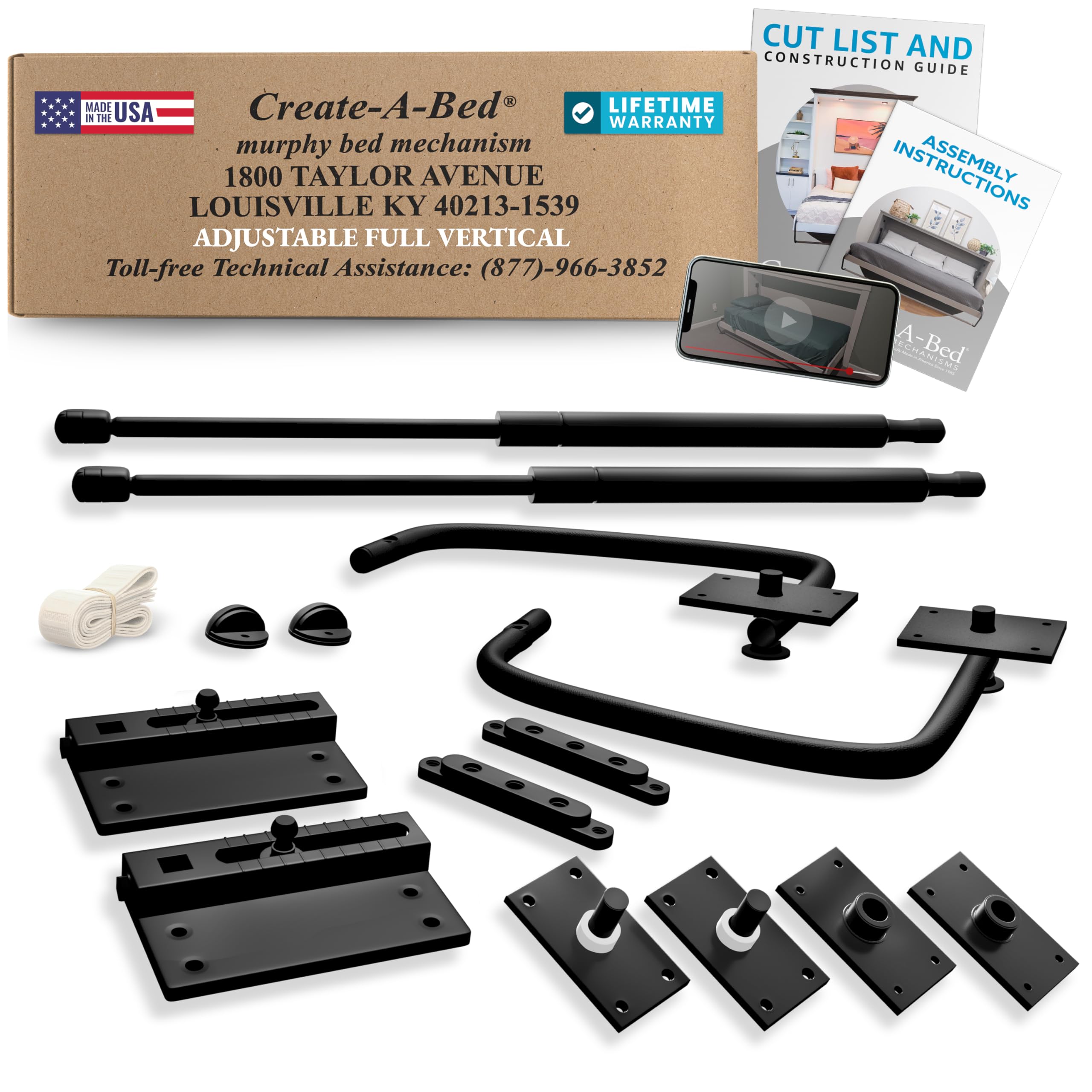 Create-A-Bed Adjustable Full Size Deluxe Murphy Bed Kit