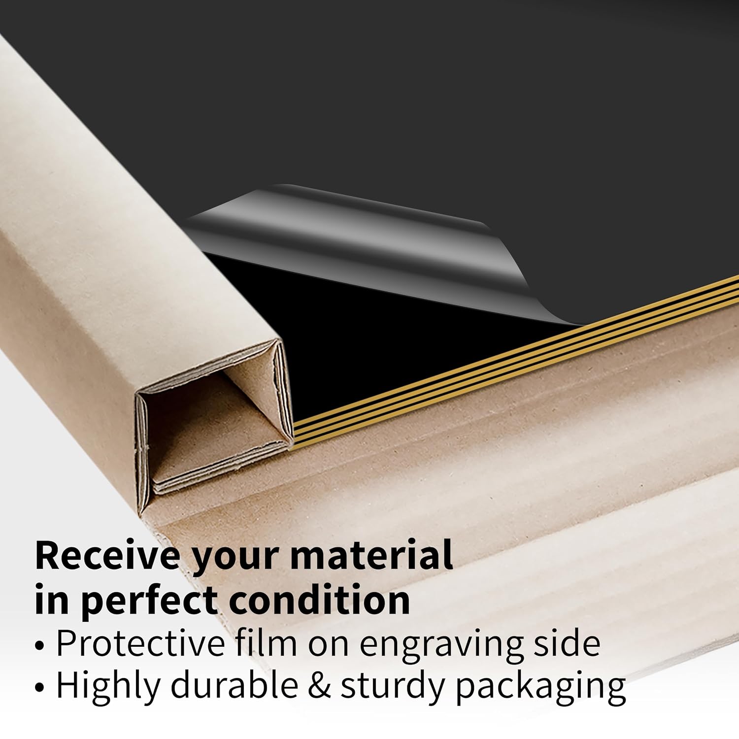 Trotec TroLase | 12"x12"x1/16", 8 Pcs | Black/Gold | 2 Ply | Modified Acrylic | Laser Engraving Double Color Plastic Sheet | Engraving Blanks for Laser, Saw, Guillotine | Made in USA - 5