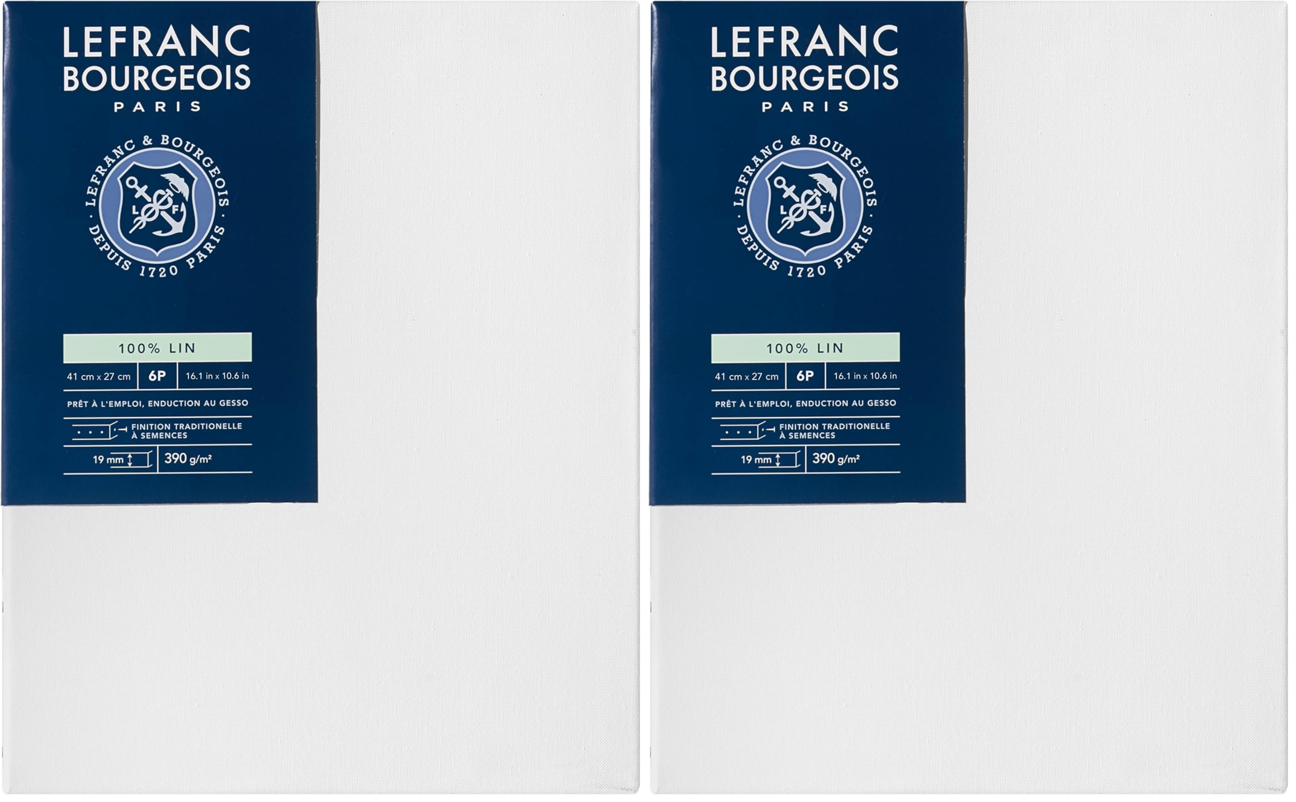 Châssis Classique Lin 6 P Lefranc Bourgeois lot de 2 toiles pour peinture