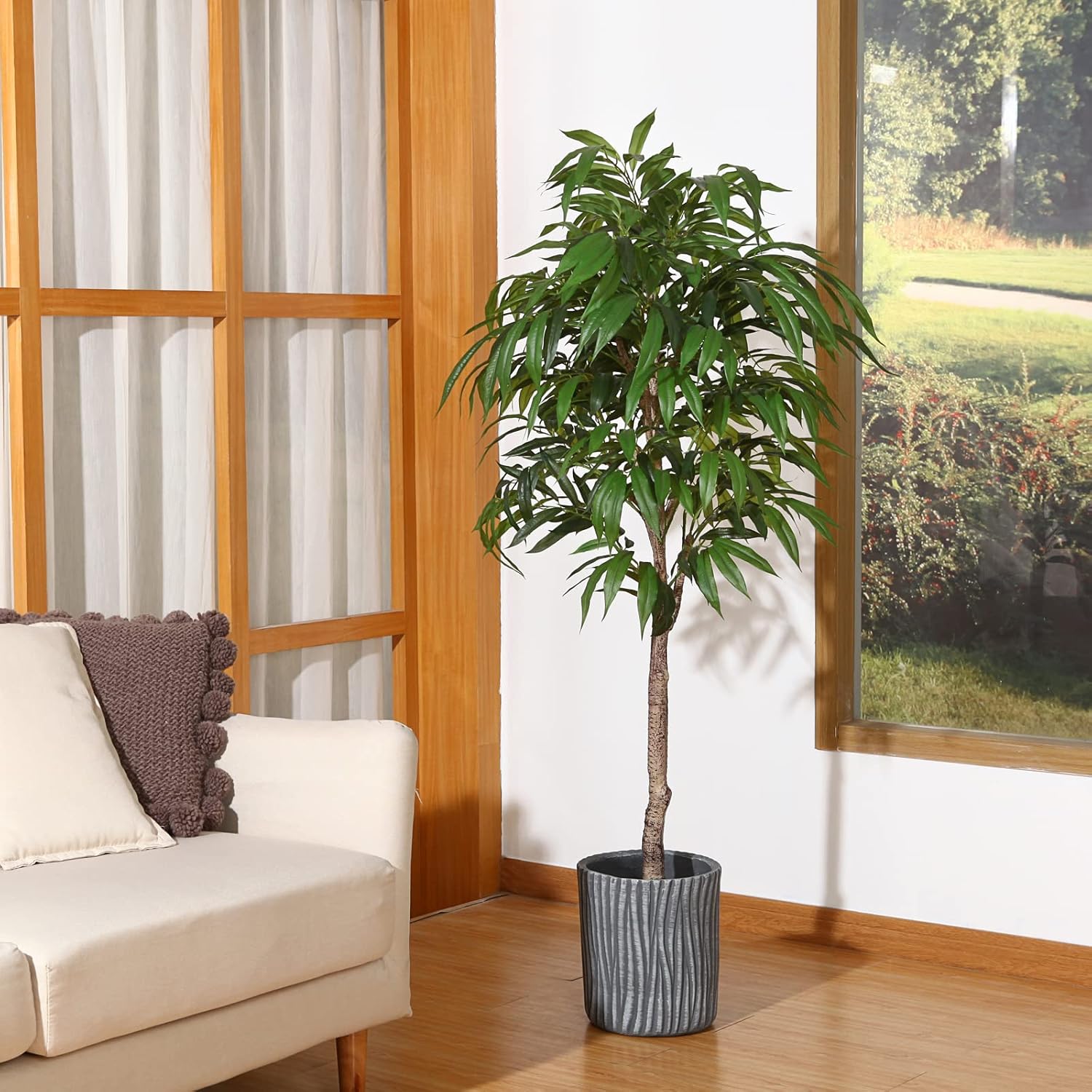 Buy OAKRED Artificial Slim Mango Tree,5FT Tall Faux Plants Artificial