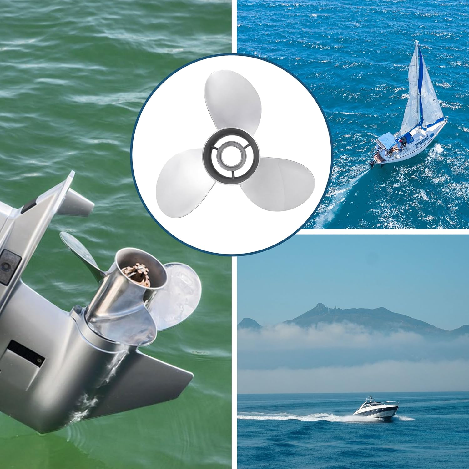 Upgrade Stainless Steel 13 1/4×17 Outboard Boat Propeller for Mercury Engines 40-150HP,OEM NO.48-854354A46 15 Tooth, RH 40HP 50HP 65HP 70HP 75HP 80HP 90HP 100HP 115HP 125HP 140HP 150HP