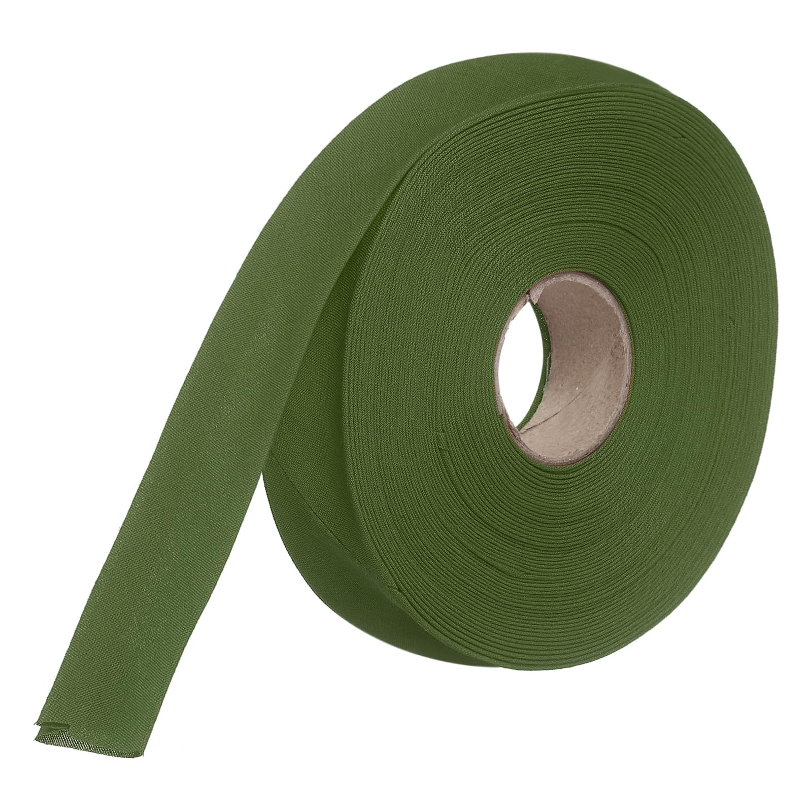 sourcing map 2.5cm Double Fold Bias Tape Polyester (Dark Green 14.6m)
