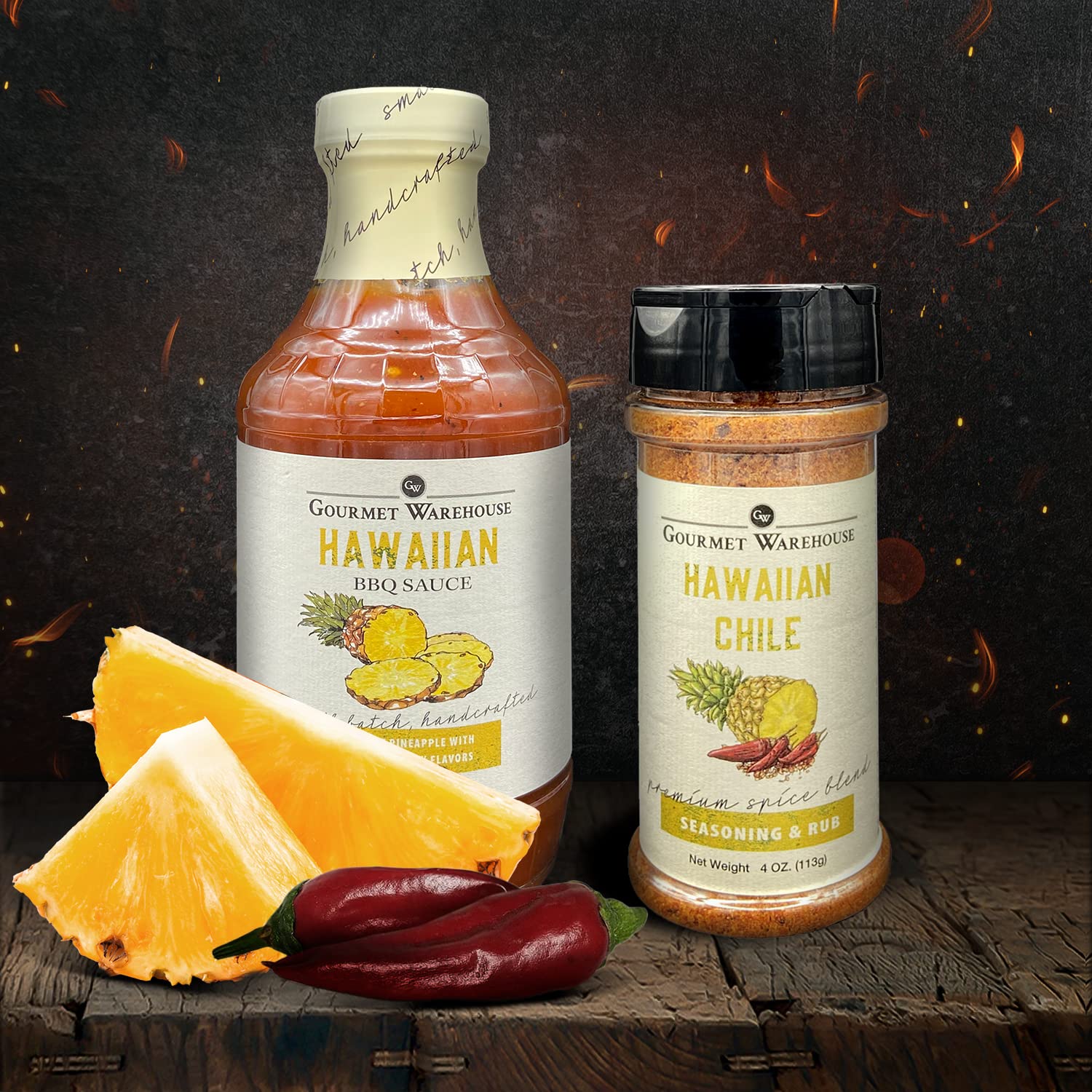 Gourmet Warehouse Hawaiian BBQ Sauce and Hawaiian Chile BBQ Rub Seasoning | Handcrafted In Small Batches | Gluten-Free No MSG | 16 Ounces / 4 Ounces - Image 4