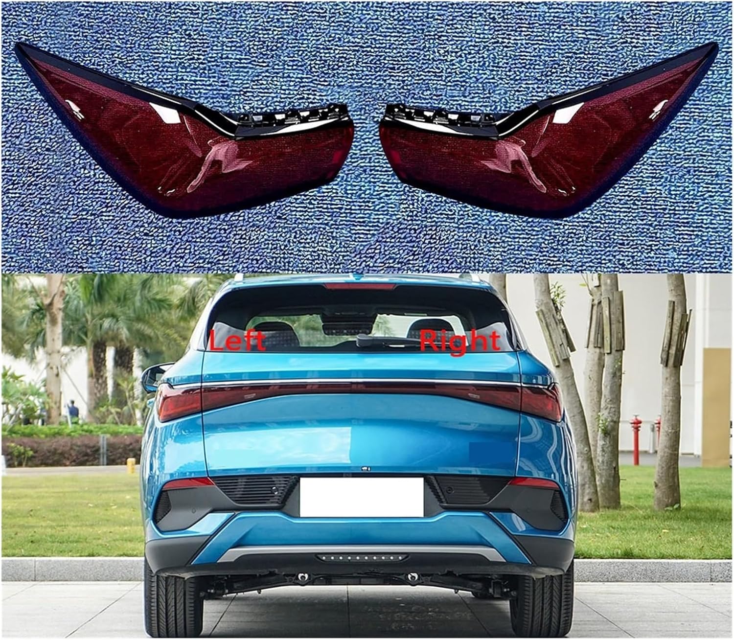 Compatible For BYD Yuan Plus 2022 2023 2024 Car Taillight Lens Cover Clear Taillamp Shell Transparent Lampshade Rear Tail Light Lampcover(Outside Right)