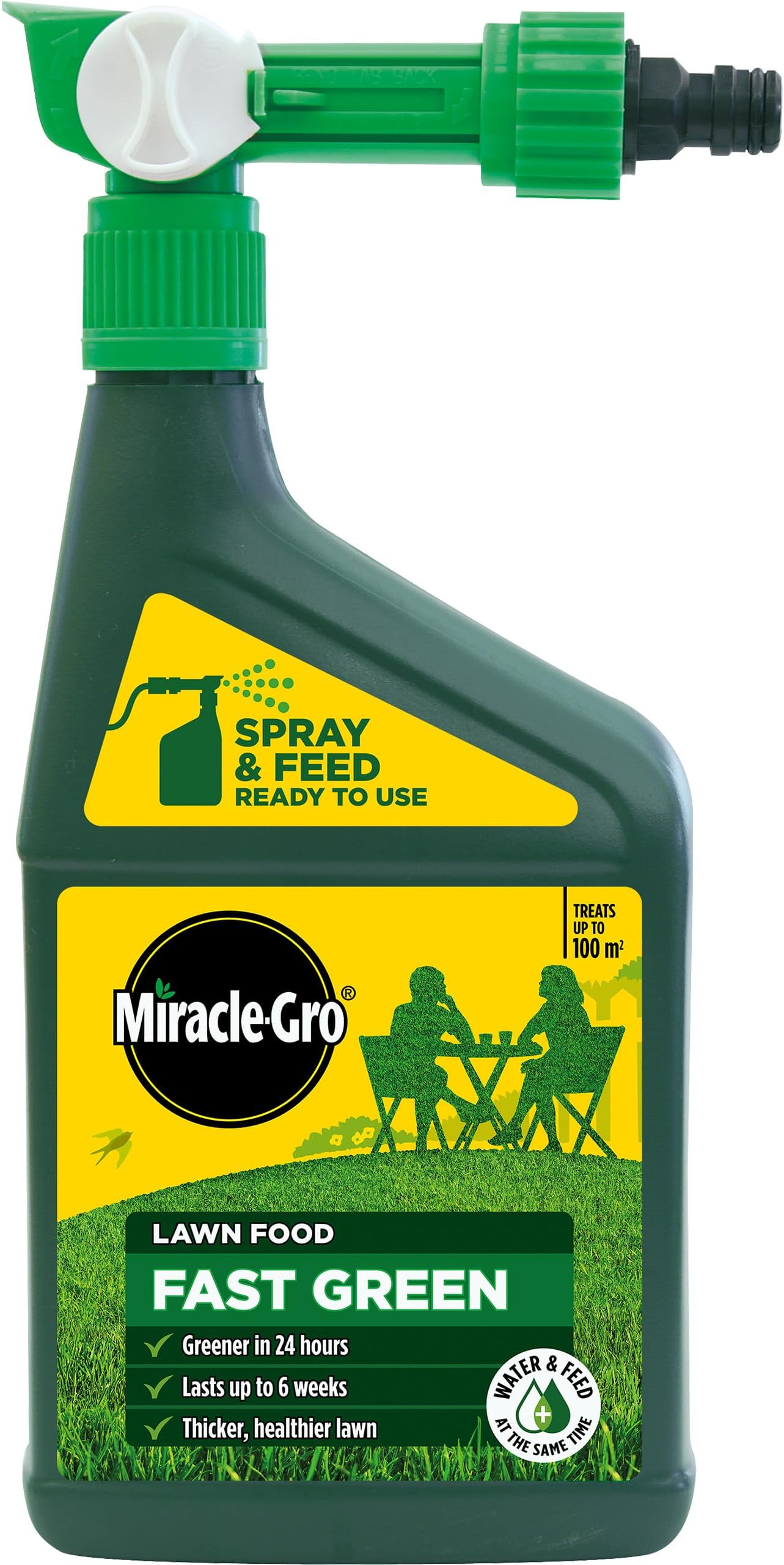 Miracle-Gro EverGreen Fast Green Spray & Feed, Liquid Lawn Food, 1 Litre