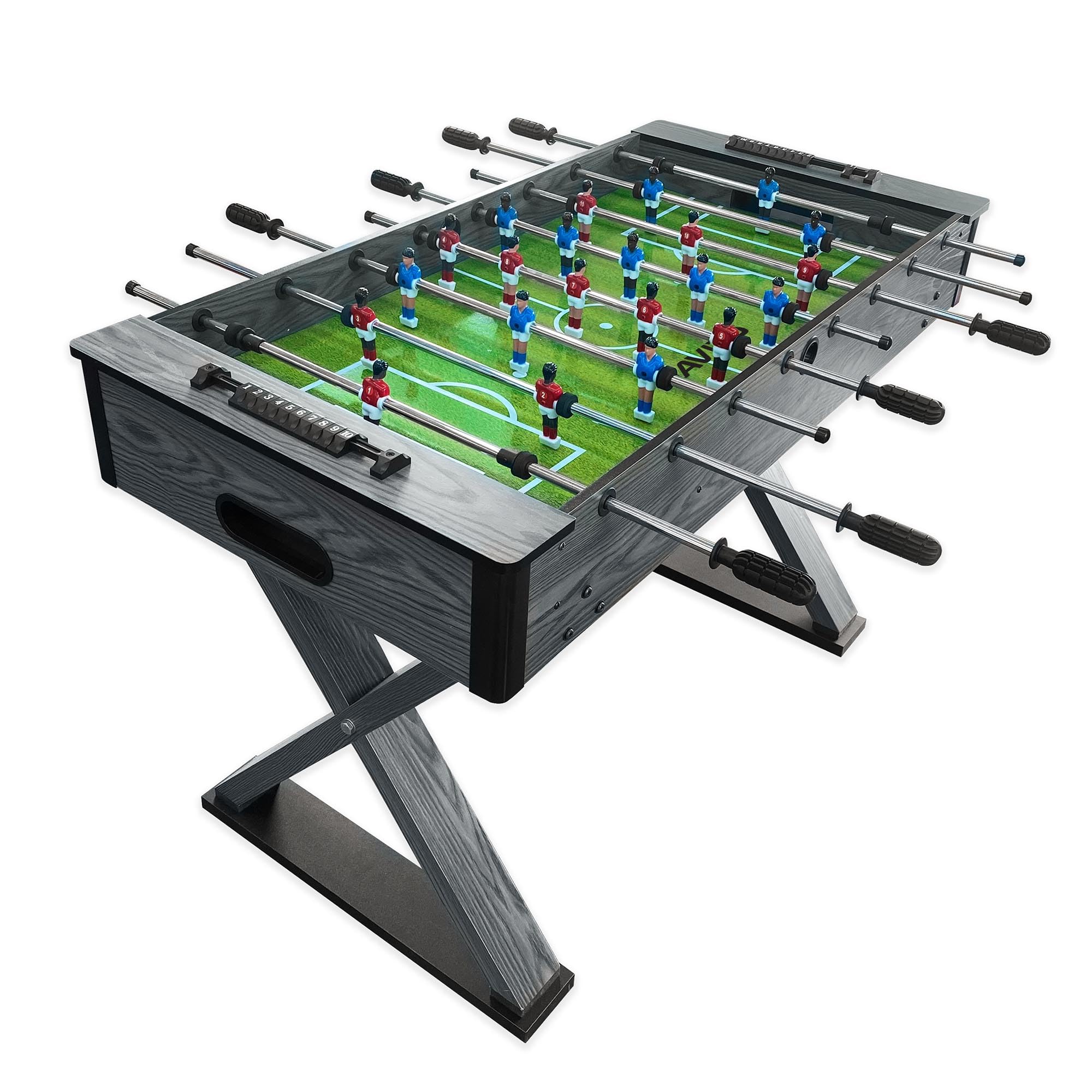 VIAVITO FT400 4ft Compact Football Table, Adult, Kids Foosball Family Game Indoor 2v2 Multiplayer Soccer Table for Home Games Room; with 4 Balls, 16mm Easy Grip Rods, Ball Return, Extra Thick Coating