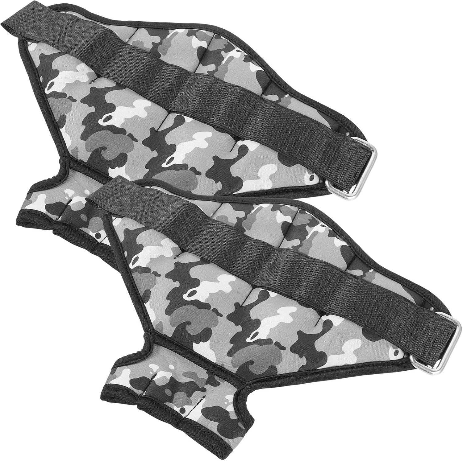NOLITOY Adjustable Ankle and Wrist Weights 1 Pair, 1kg Camouflage Gray Fitness Bands for Men Women, Wearable Weighted Straps for Running Strength Training and Workout