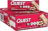 Vista 26 de Barras de proteínas Quest Nutrition Pastel de Cumpleaños, 20g de proteína, 1g de azúcar, 4g de carbohidratos netos, sin gluten, aptas para ceto, 12