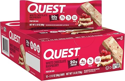 Miniatura 24 de Quest Nutrition Barras de proteína de masa de galletas con chispas de chocolate, 21g de proteína, 1g de azúcar, 4g de carbohidratos netos, alto