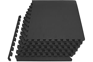 ProsourceFit Super Thick Interlocking Exercise Floor Tiles for Garage | Beveled-Edge Puzzle Mats