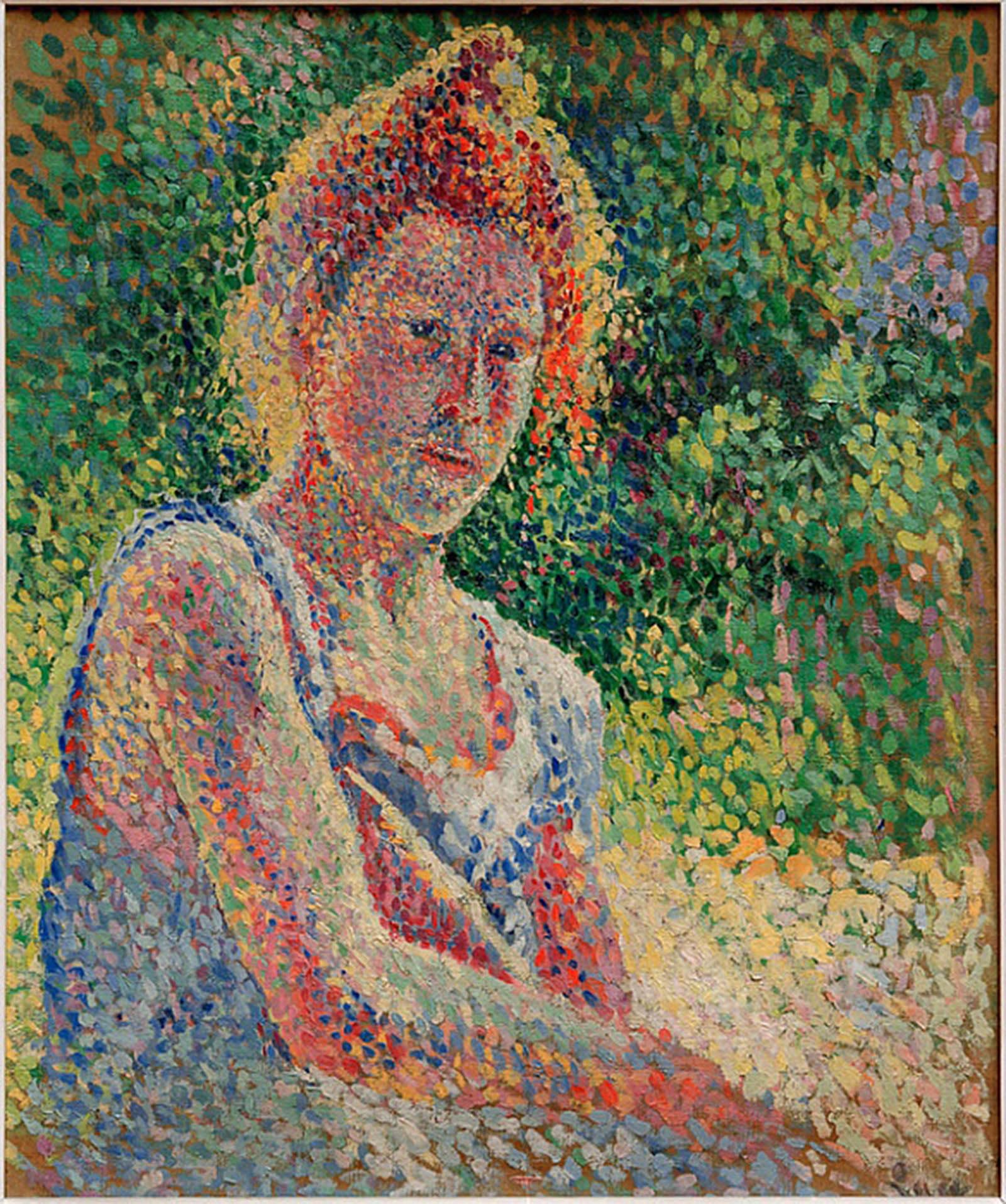 ARTXLXXBN Famous Print Painting Colorful Art Print Portrait of a Young Woman by Maximilien Luce Canvas Art Decorations for Home Decor 60x90cm